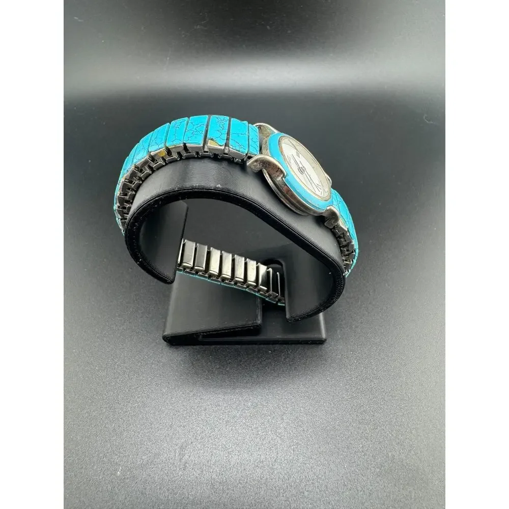 Badavici Turquoise Stone Link Watch Southwestern Style